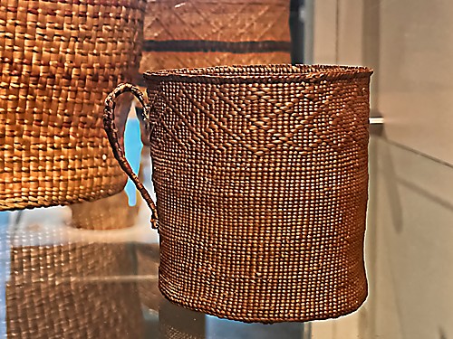 Ancient woven cup by Haida